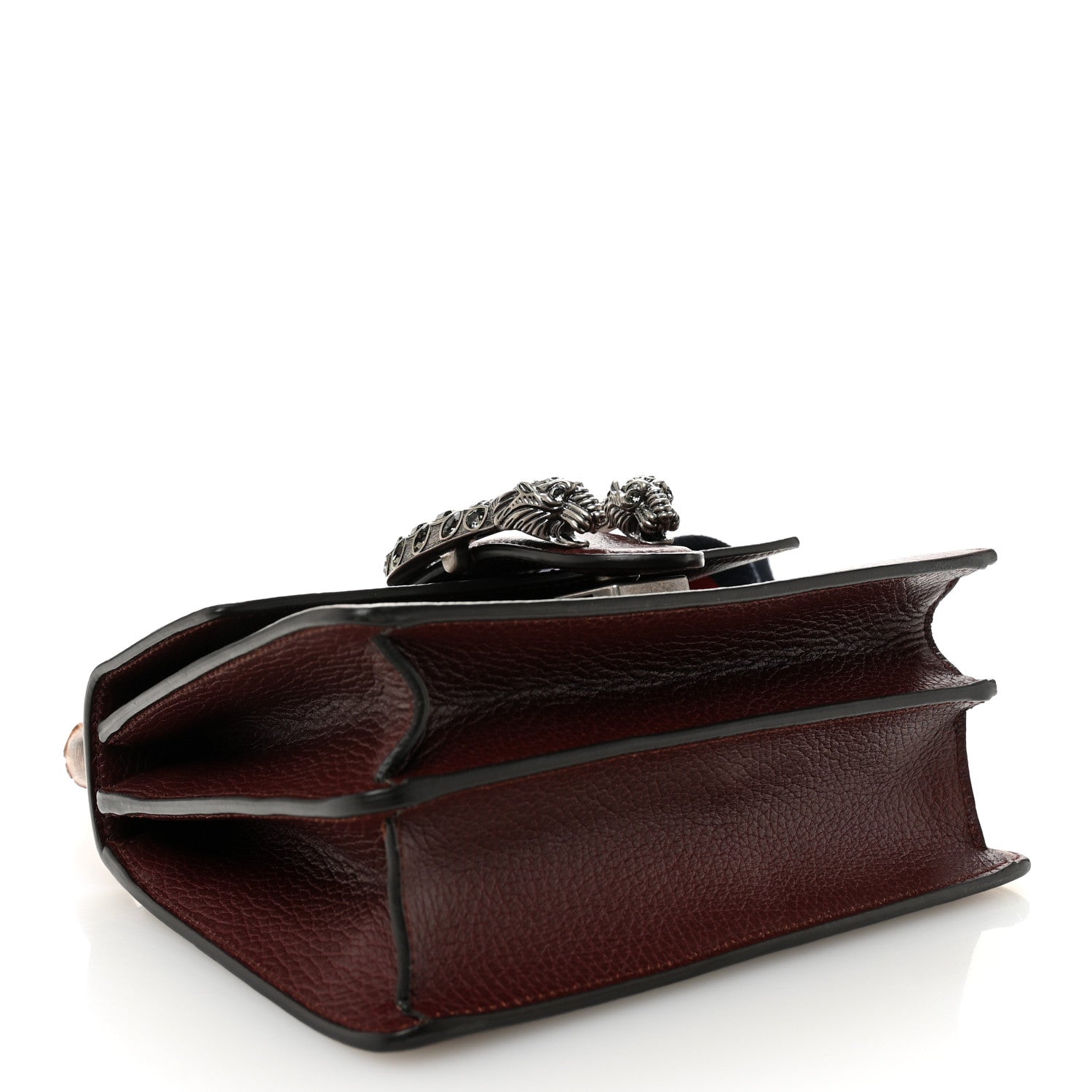 Gucci Dollar Calfskin Crystal Web Mini Dionysus Bamboo Top Handle Bag Vintage Bordeaux Black Diamond