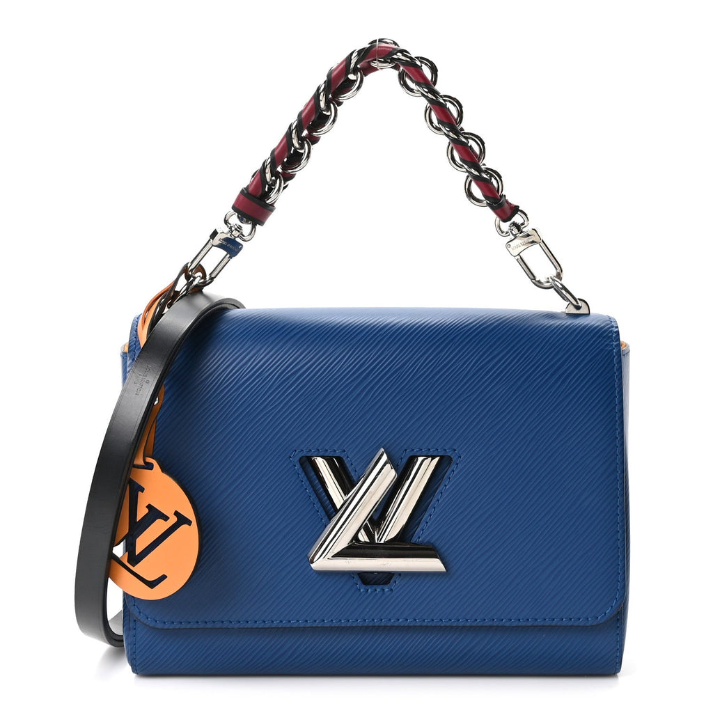 Louis Vuitton Epi Twist Braided Strap Shoulder Bag MM Bleu Roi