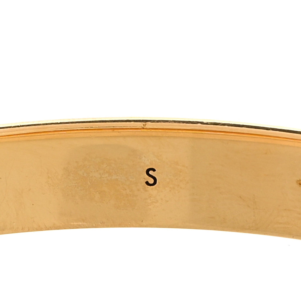 Louis Vuitton Brass Monogram Nanogram Cuff S Gold