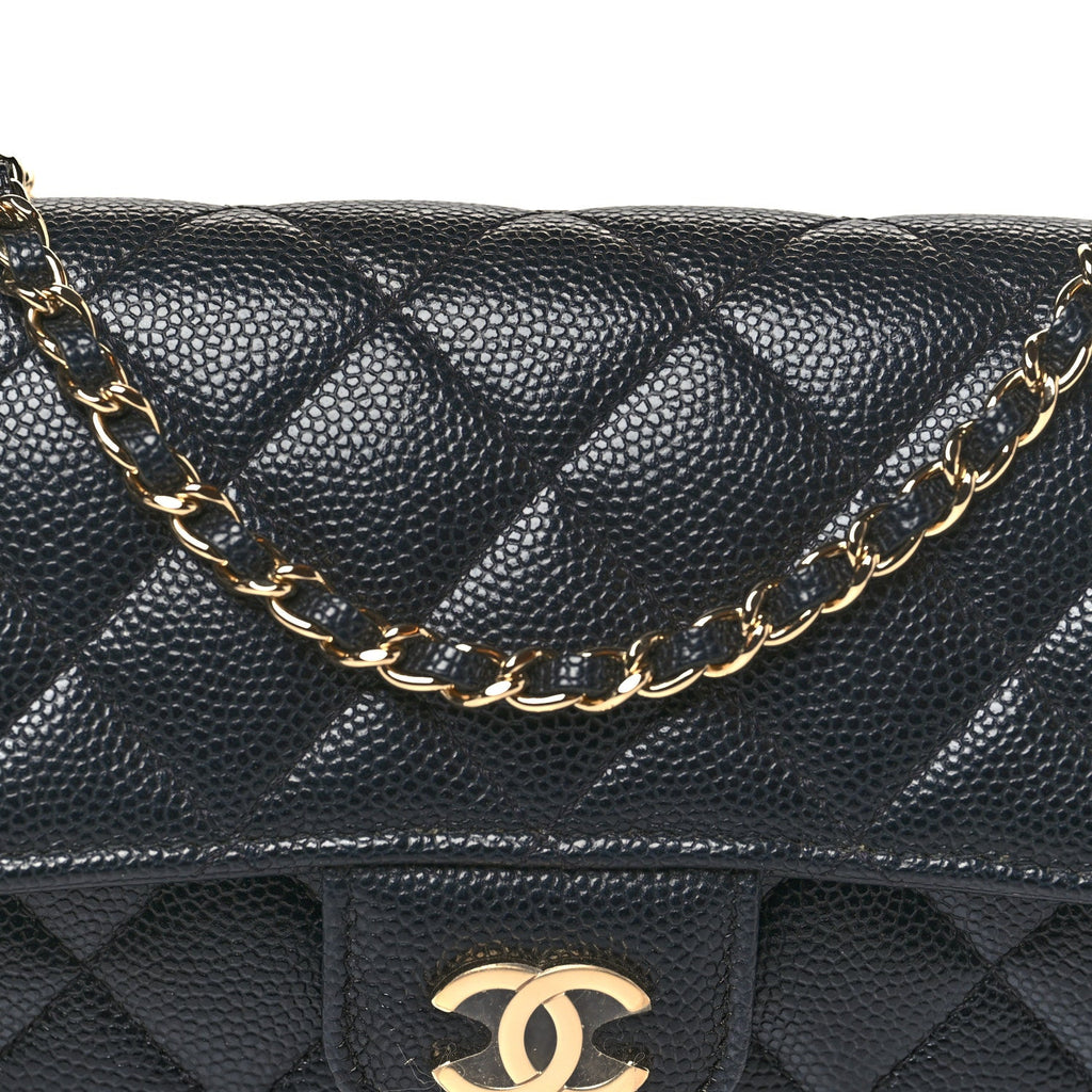 Chanel Caviar Quilted Glasses Case With Chain Black
