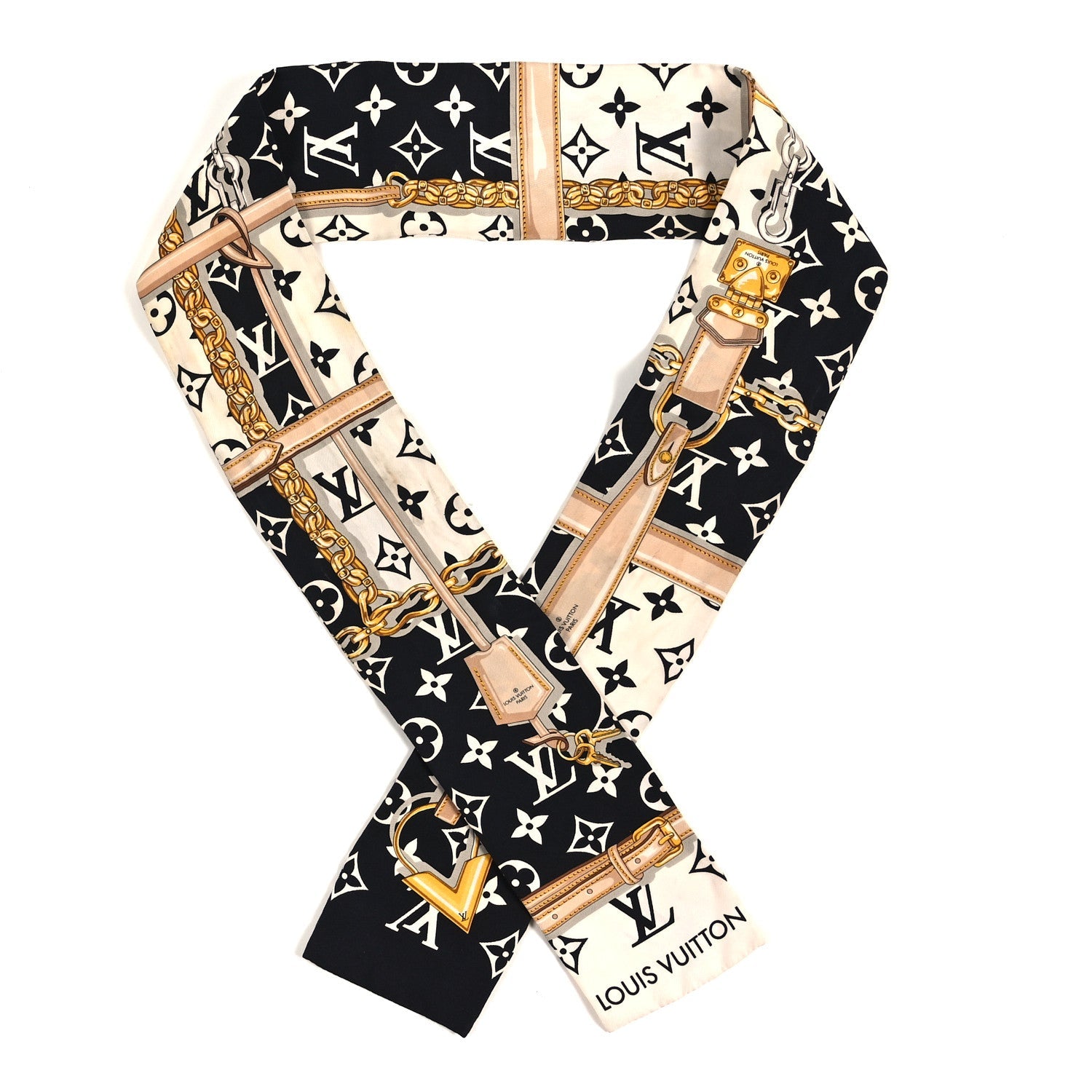Louis Vuitton Silk Monogram Confidential Bandeau Black