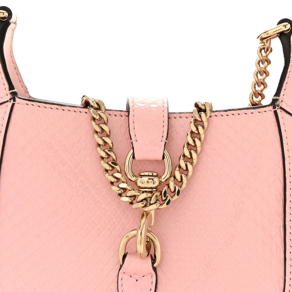 Gucci Snakeskin Mini Jackie Notte Bag Pink
