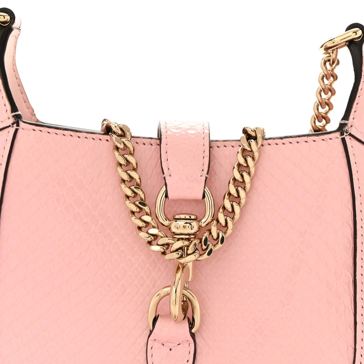 Gucci Snakeskin Mini Jackie Notte Bag Pink