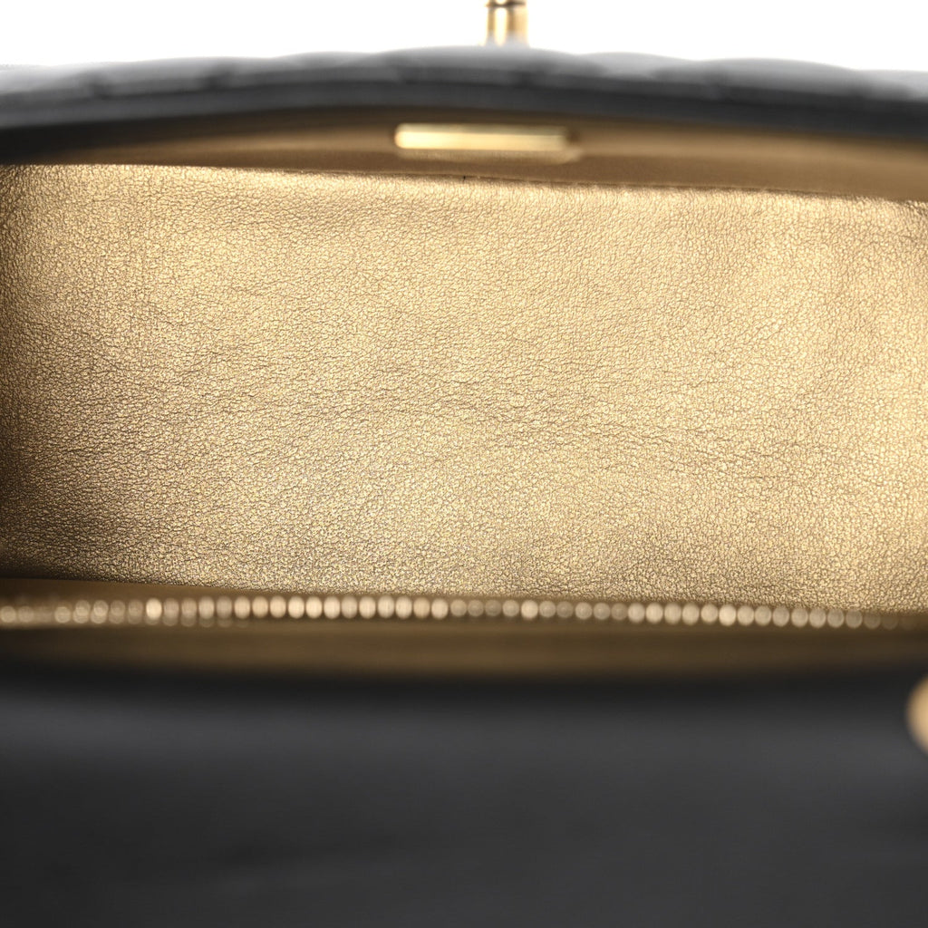 Chanel Lambskin Quilted Mini Pearl Crush Flap Black