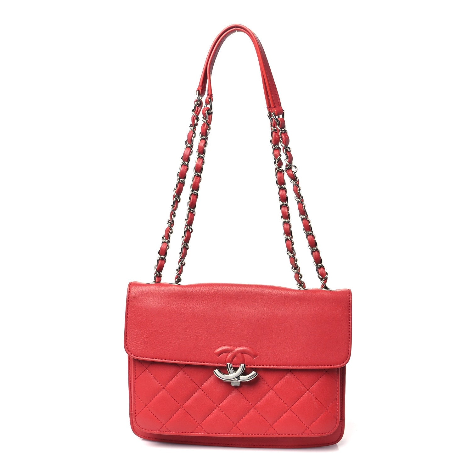 Chanel Caviar Quilted Small CC Box Top Flap Red
