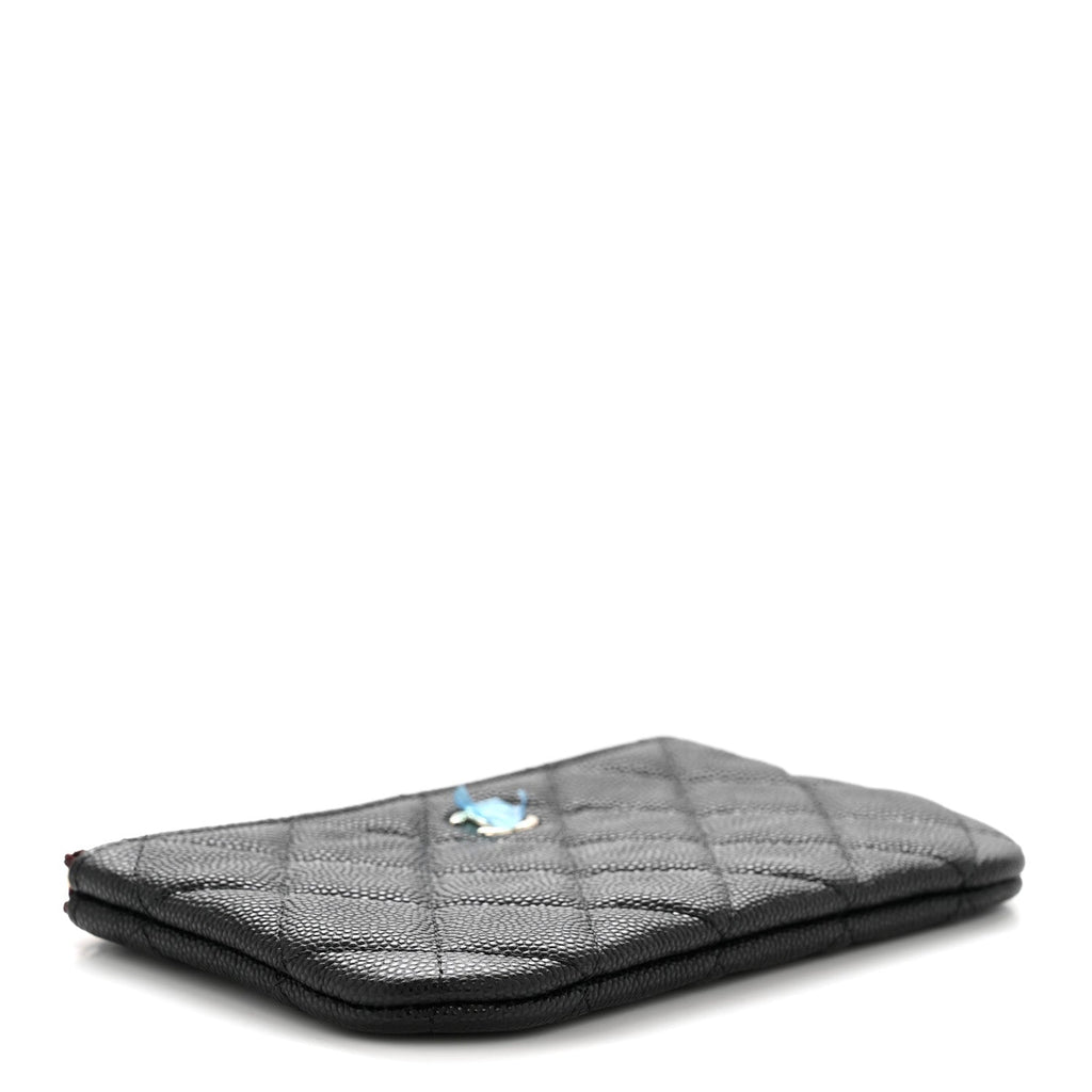 Caviar Quilted Small Pouch Black