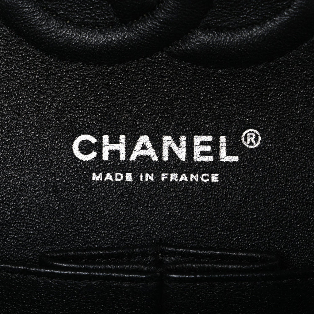 Chanel Caviar Chevron Quilted Medium Double Flap Black