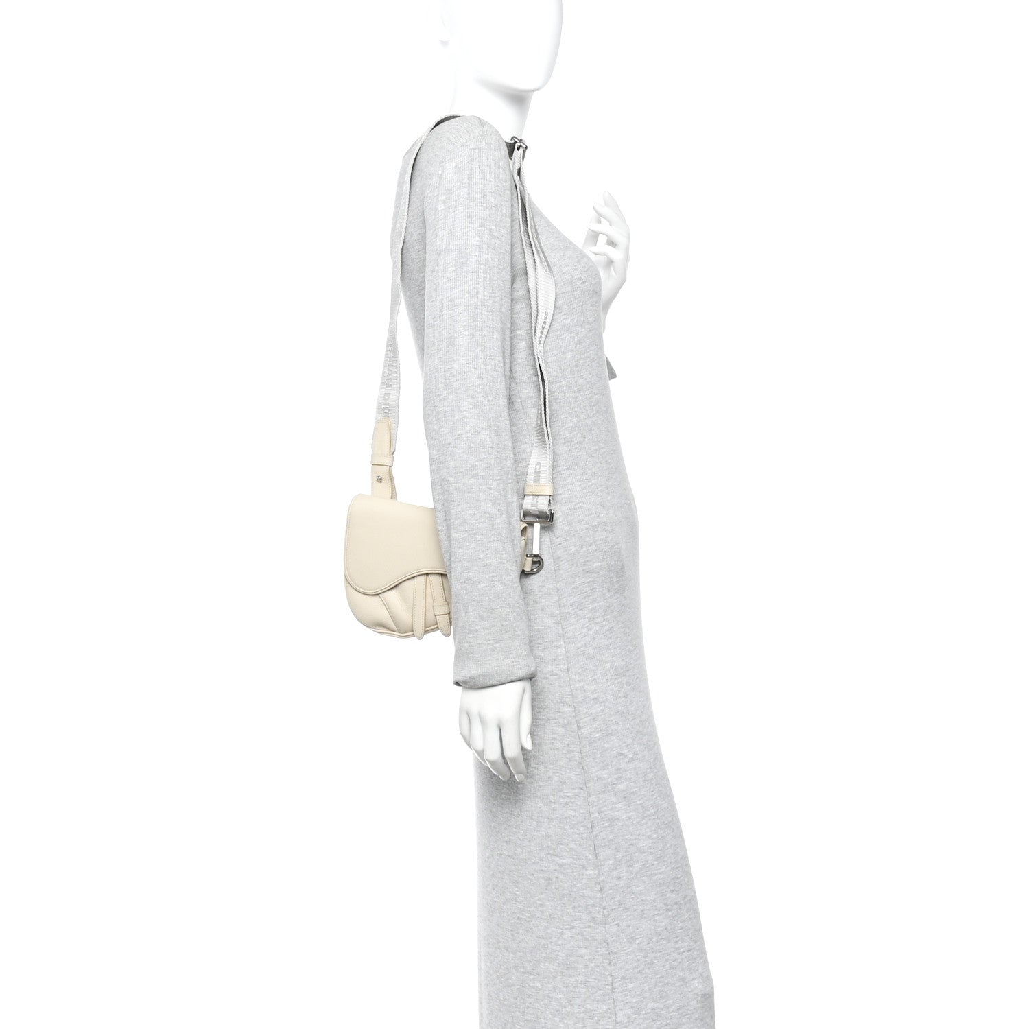 Christian Dior Grained Calfskin Mens Mini Saddle Bag Latte