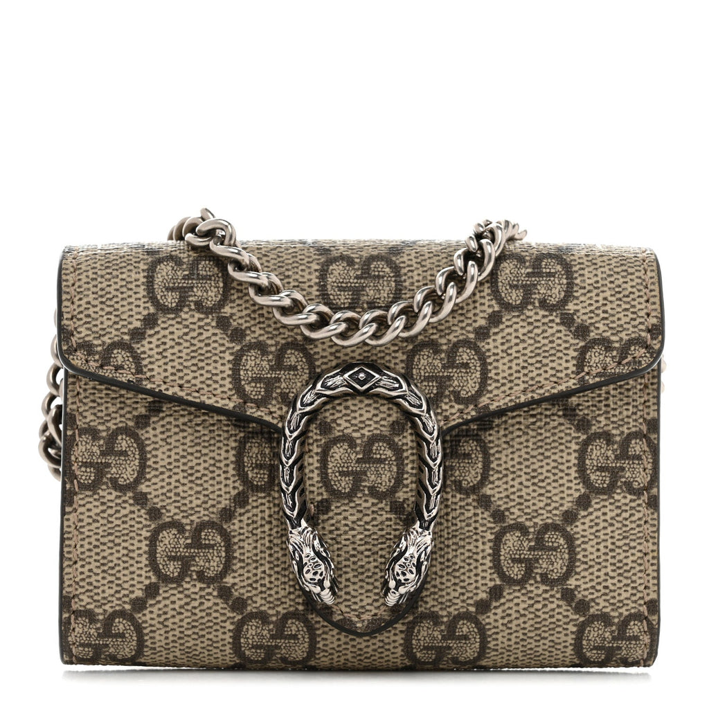 Gucci GG Supreme Monogram Dionysus Coin Purse Taupe