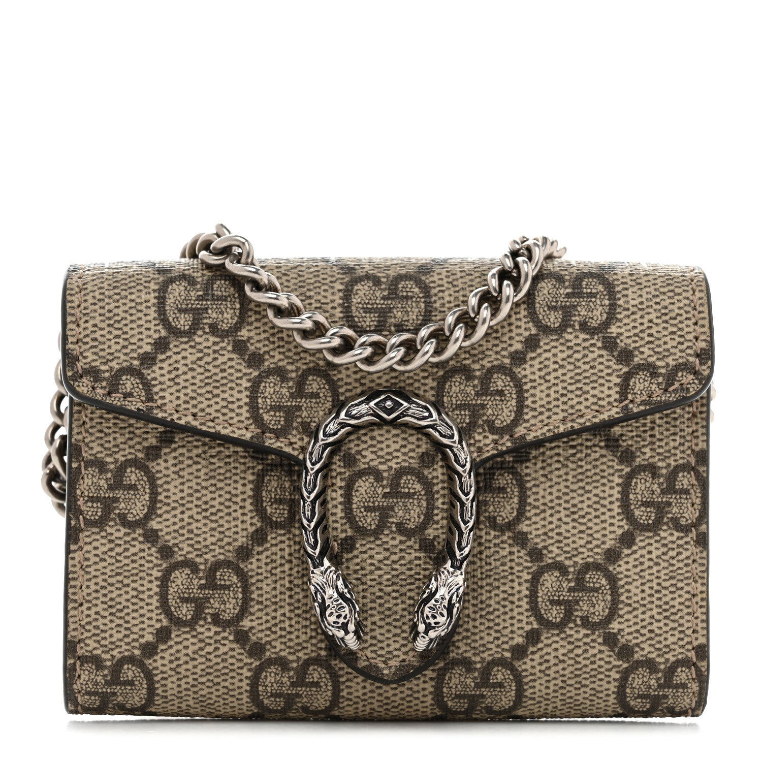 Gucci GG Supreme Monogram Dionysus Coin Purse Taupe