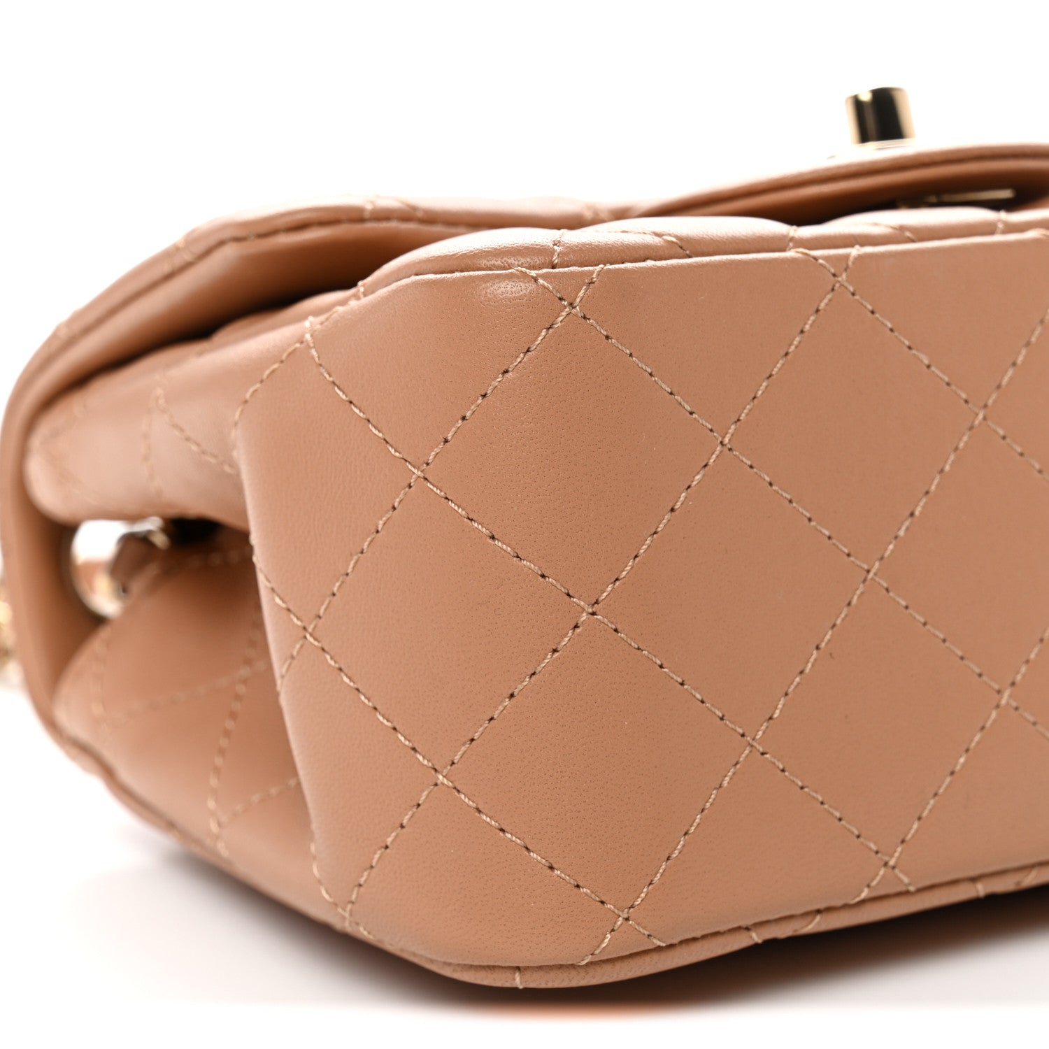 Chanel Lambskin Quilted Mini Square Flap Brown