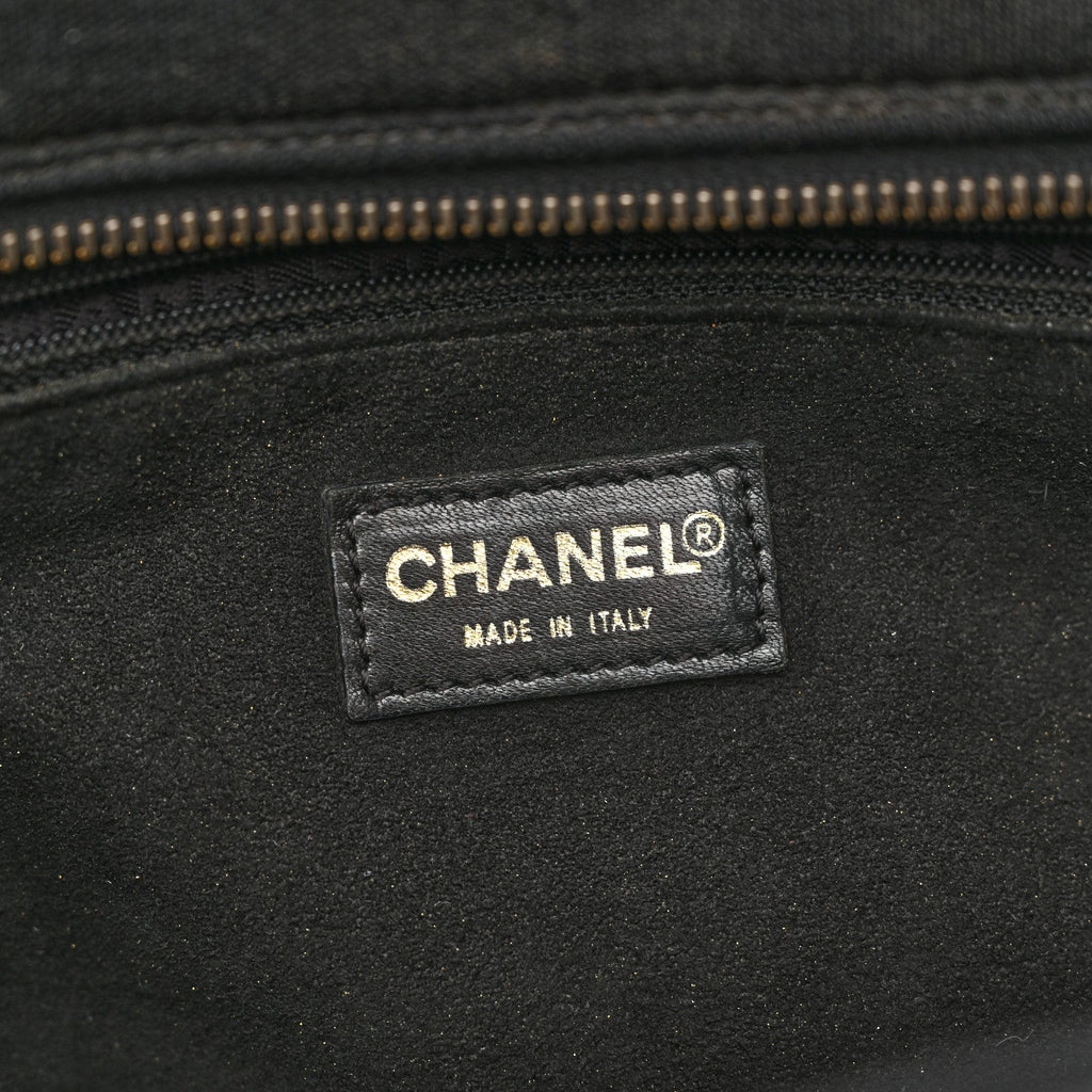 Chanel Jersey Square Quilted Bowler Black