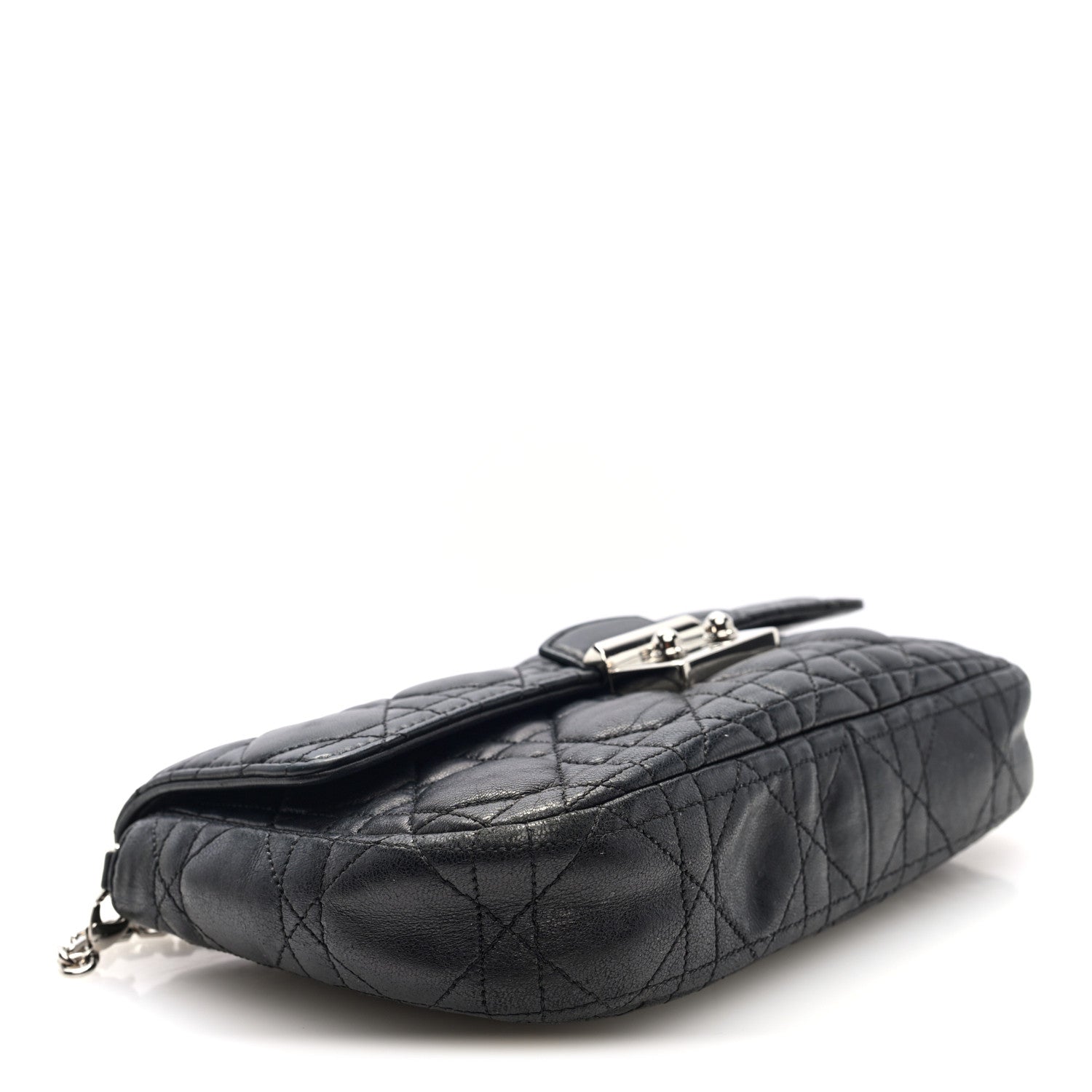 Christian Dior Lambskin Cannage Miss Dior Promenade Pouch Black