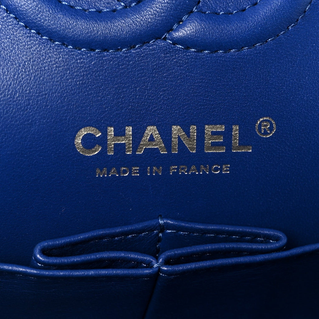 Chanel Caviar Quilted Small Double Flap Blue