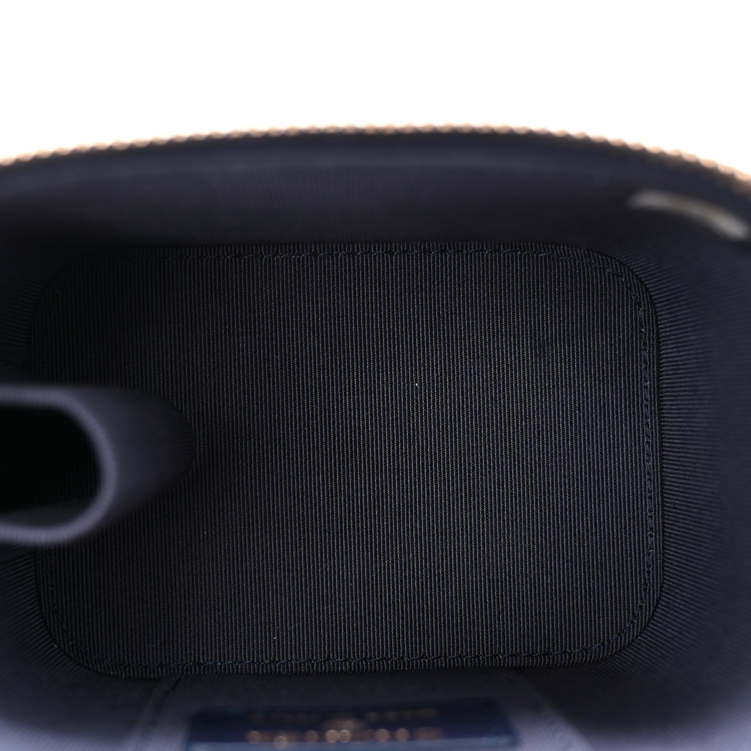 Chanel Caviar Quilted Mini Vanity Case With Chain Navy Blue