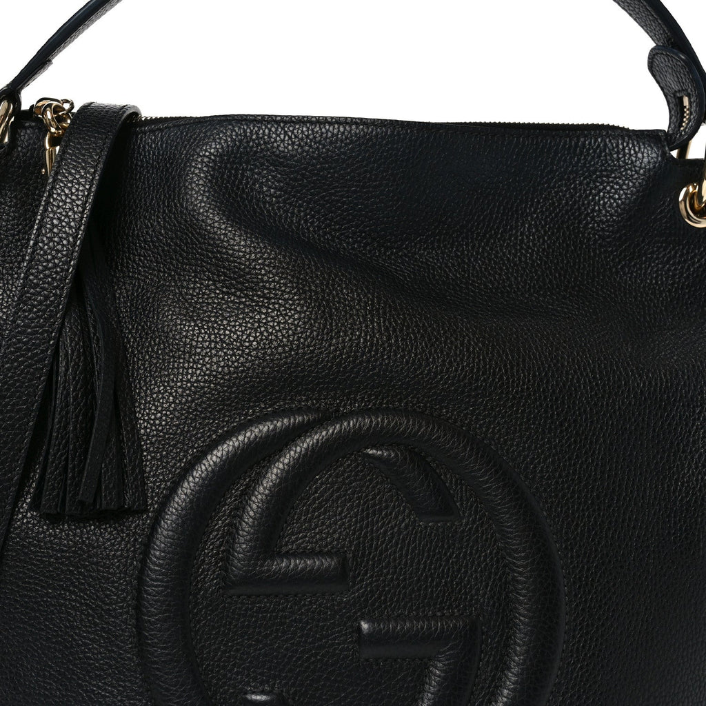 Gucci Pebbled Calfskin Large Soho Hobo Black