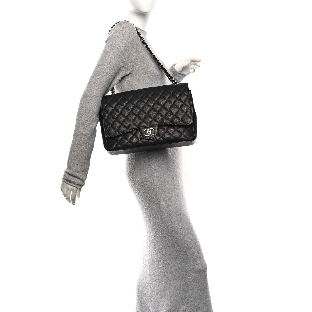 Chanel Caviar Quilted Maxi Double Flap Black