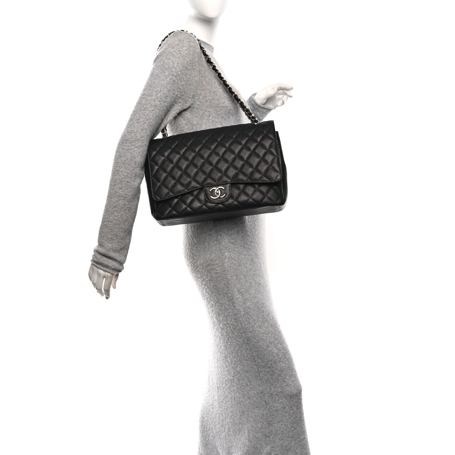 Chanel Caviar Quilted Maxi Double Flap Black