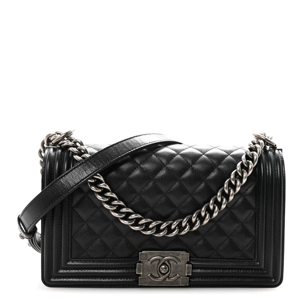 Chanel Caviar Quilted Medium Boy Flap Black