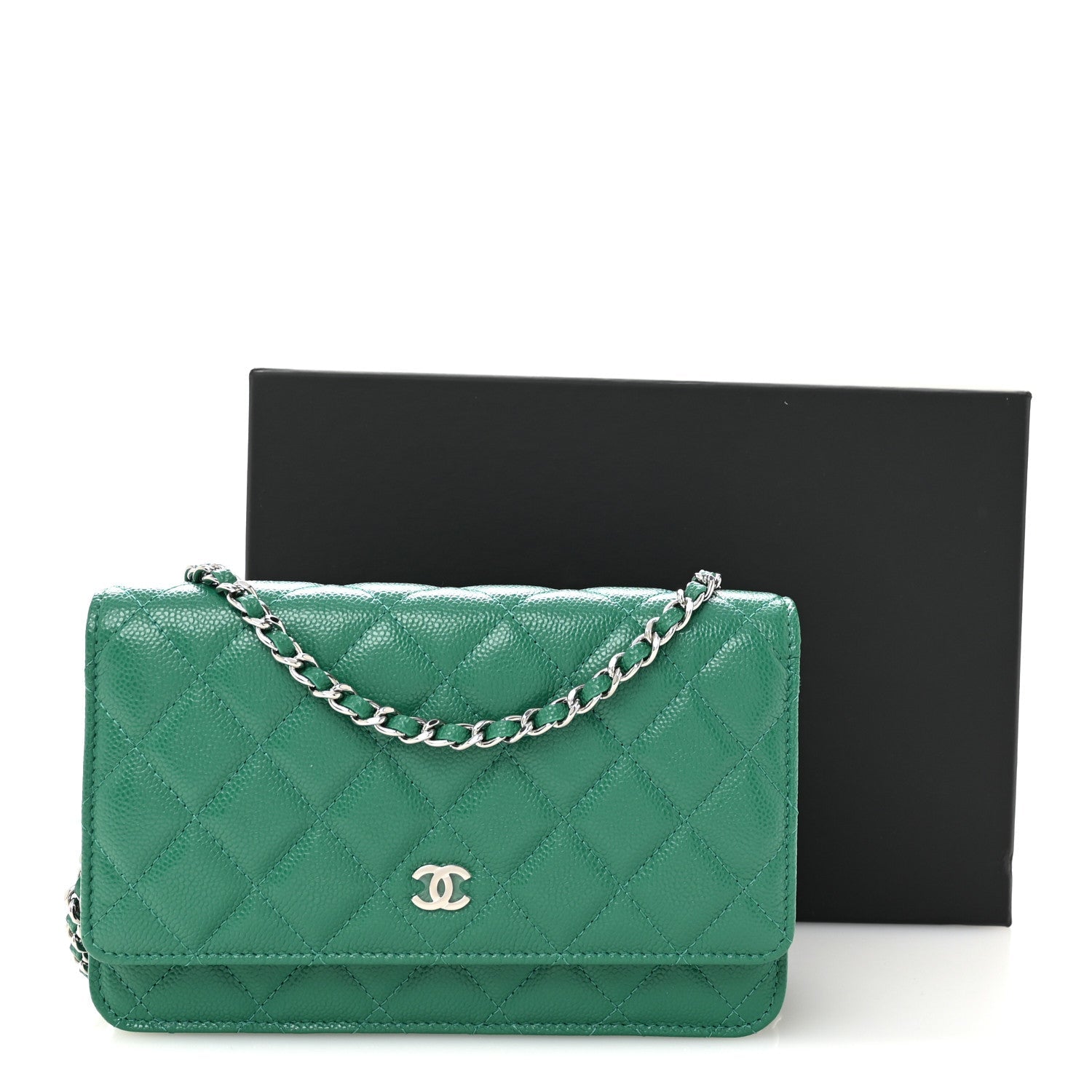 Chanel Caviar Quilted Wallet On Chain WOC Green
