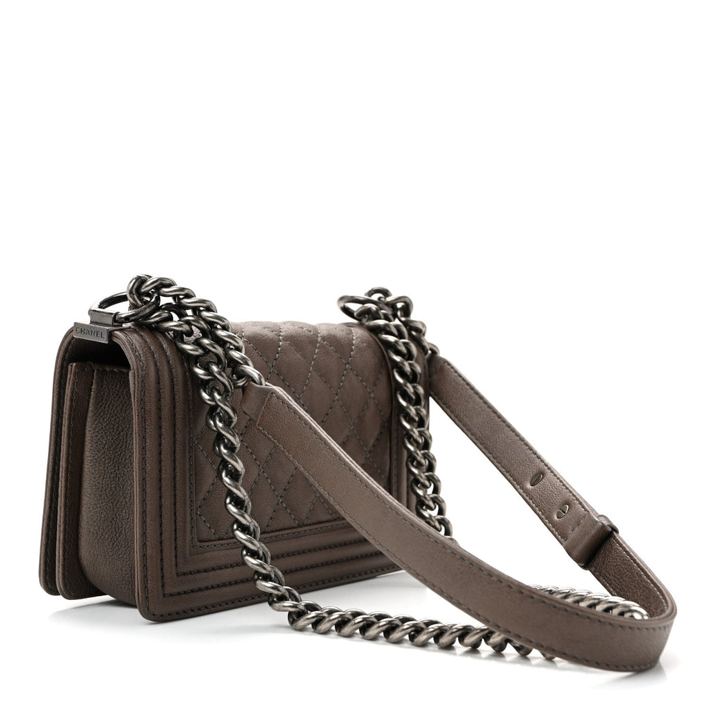 Chanel Caviar Quilted Small Boy Flap Dark Brown