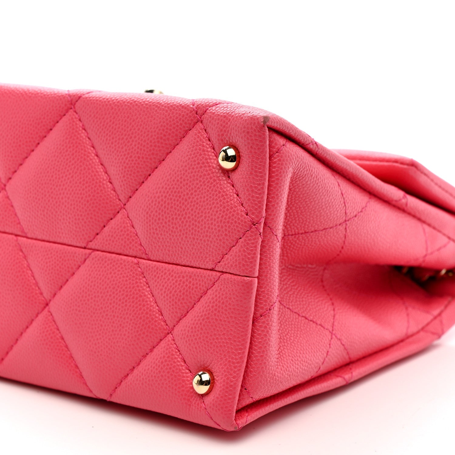 Chanel Caviar Quilted Mini Retro Twist Top Handle Flap Pink