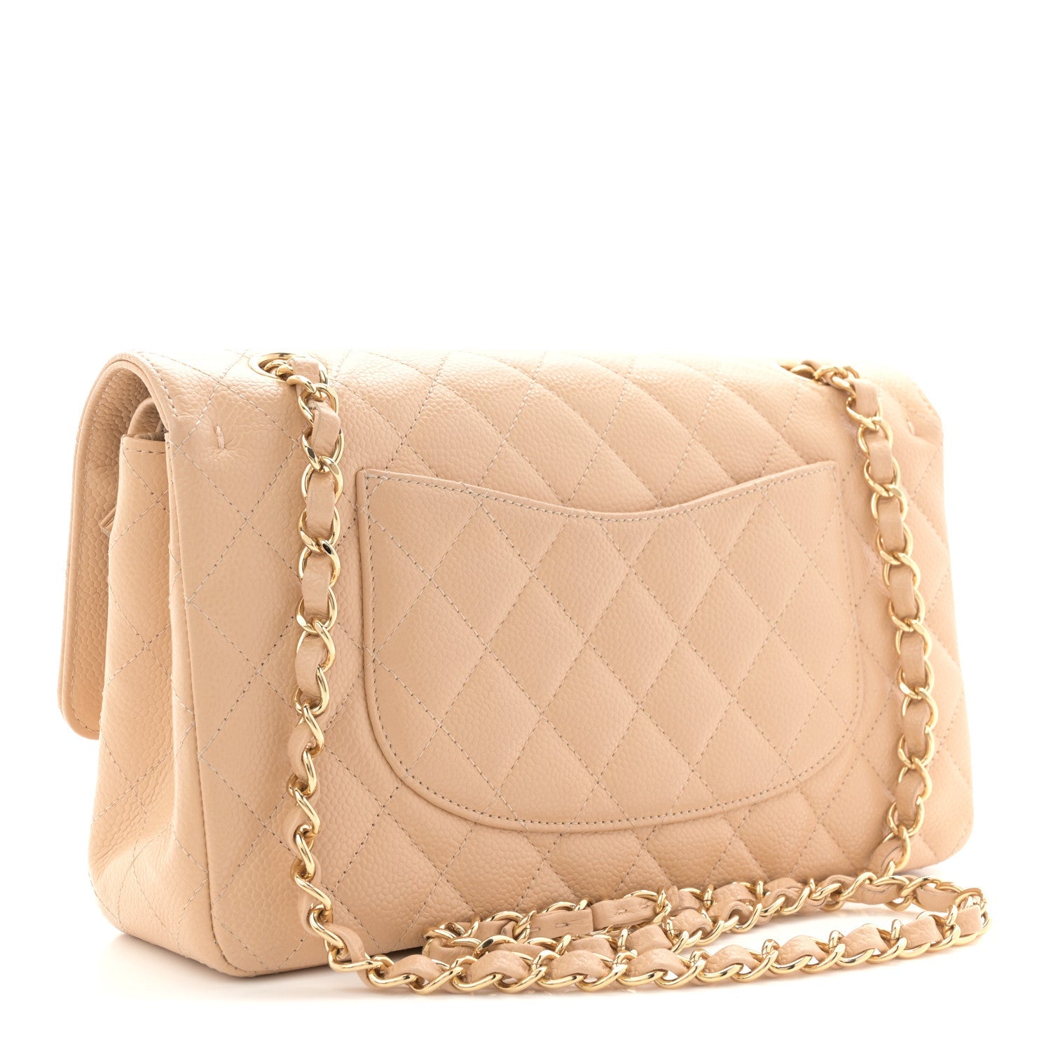 Chanel Caviar Quilted Medium Double Flap Beige