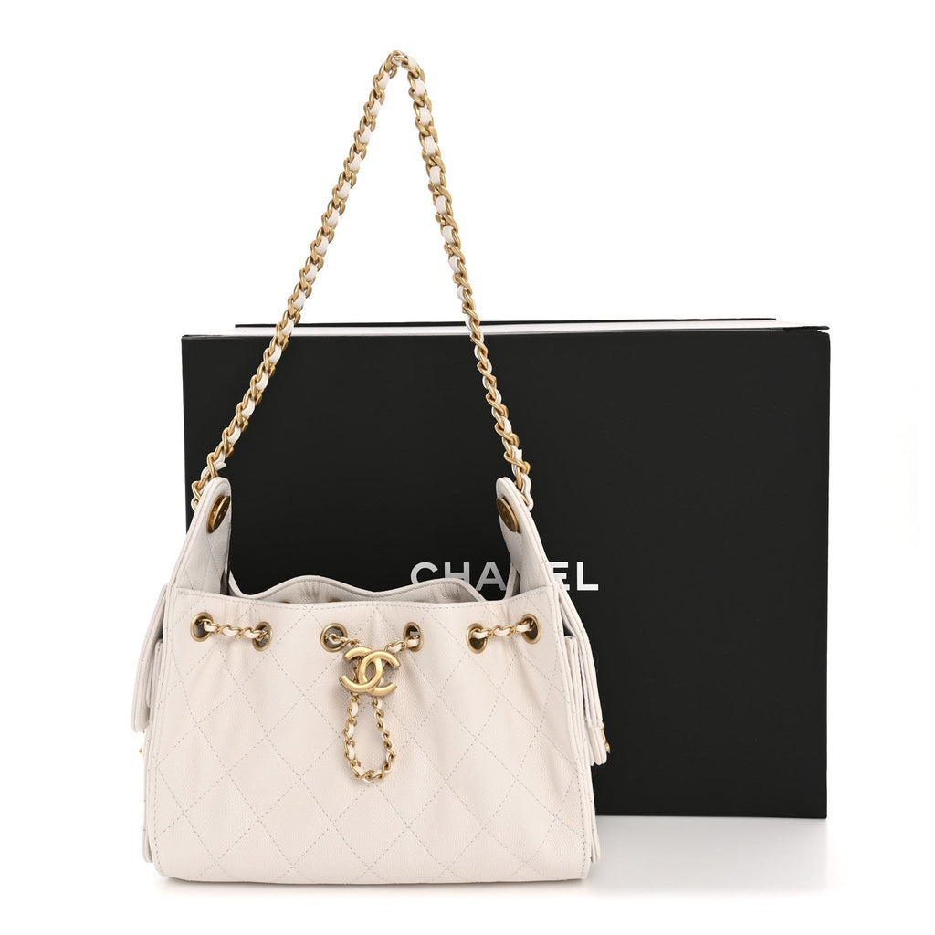 Chanel Caviar Quilted Mini Chanel 25 Handbag White