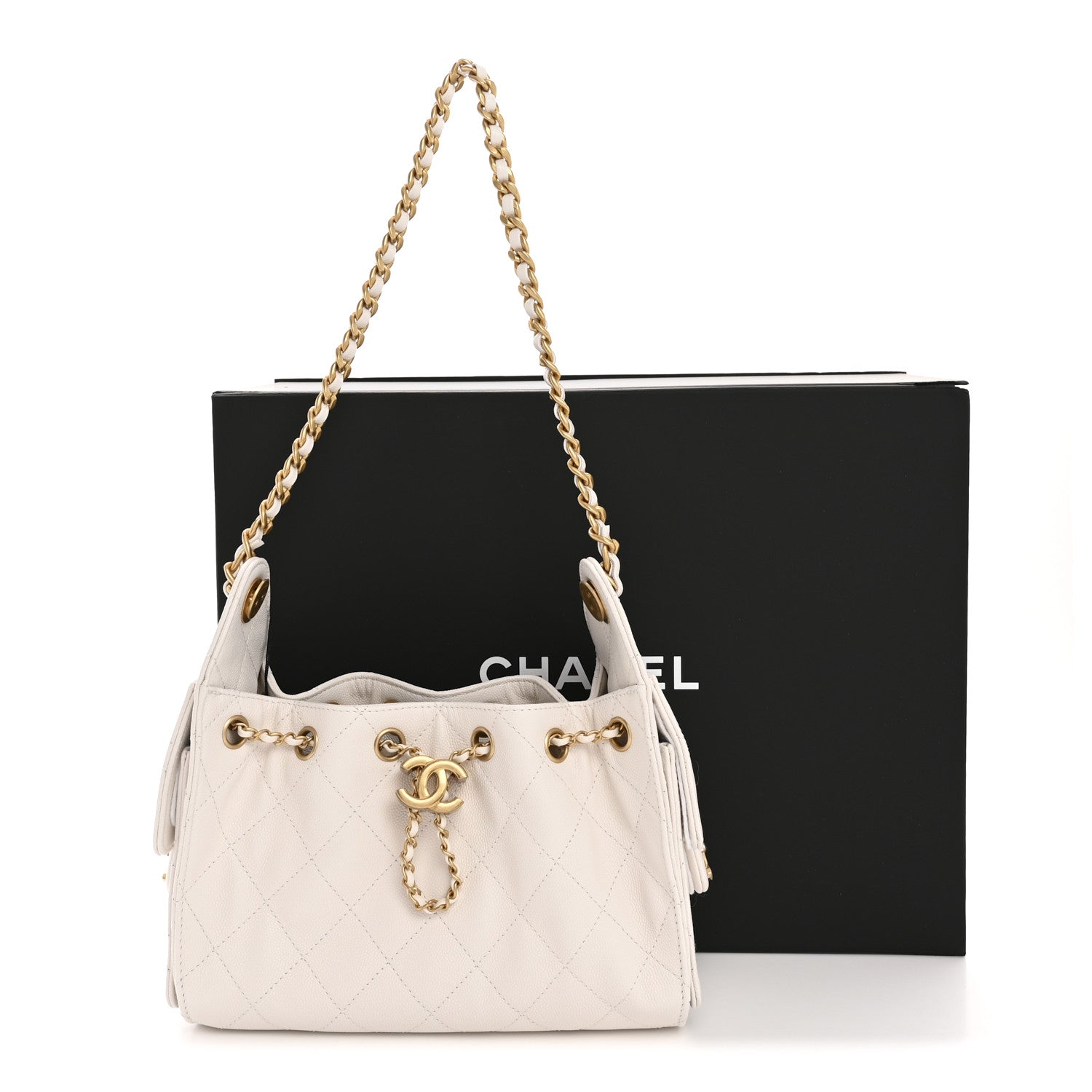 Chanel Caviar Quilted Mini Chanel 25 Handbag White