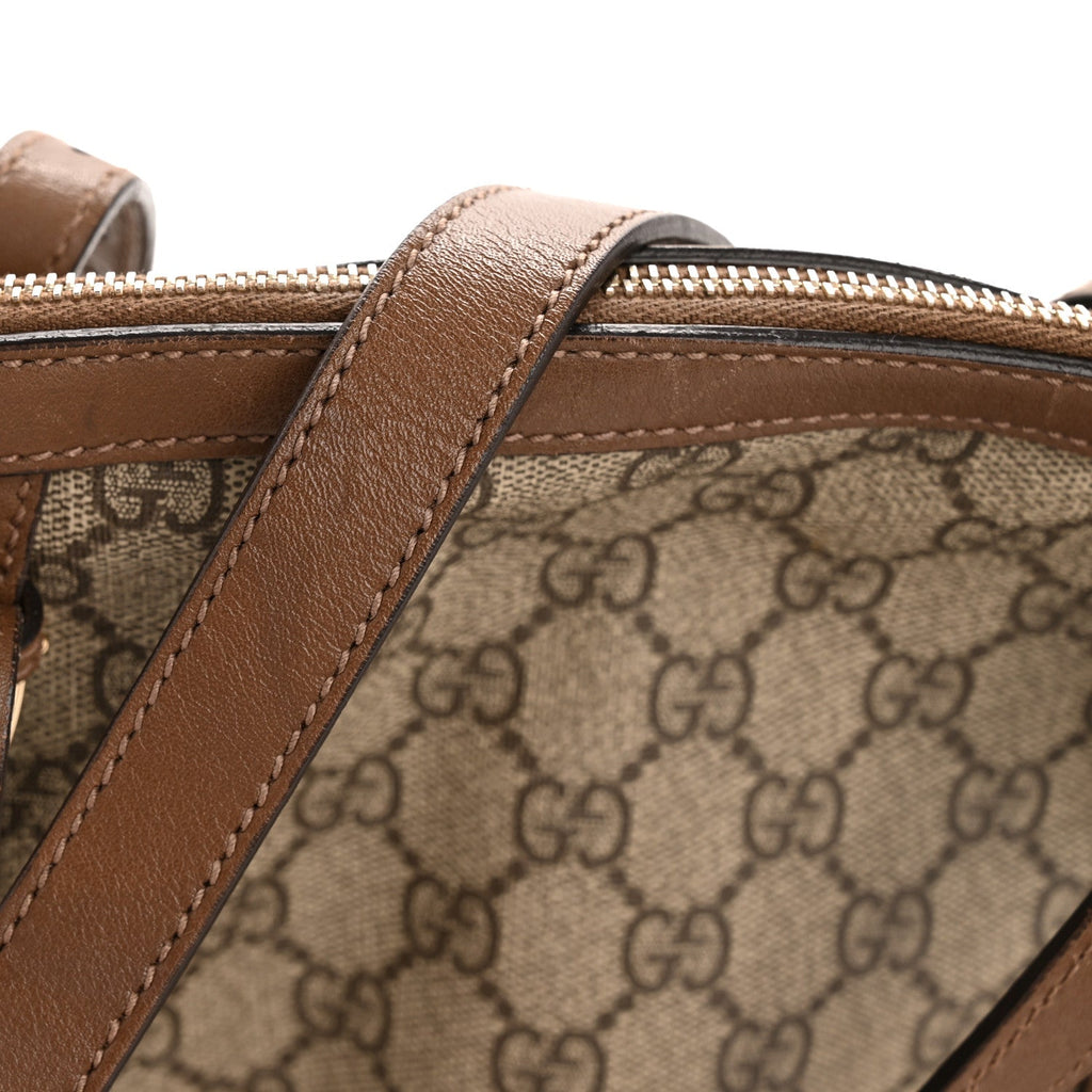 Gucci GG Supreme Monogram Medium Nice Top Handle Dome Bag Brown