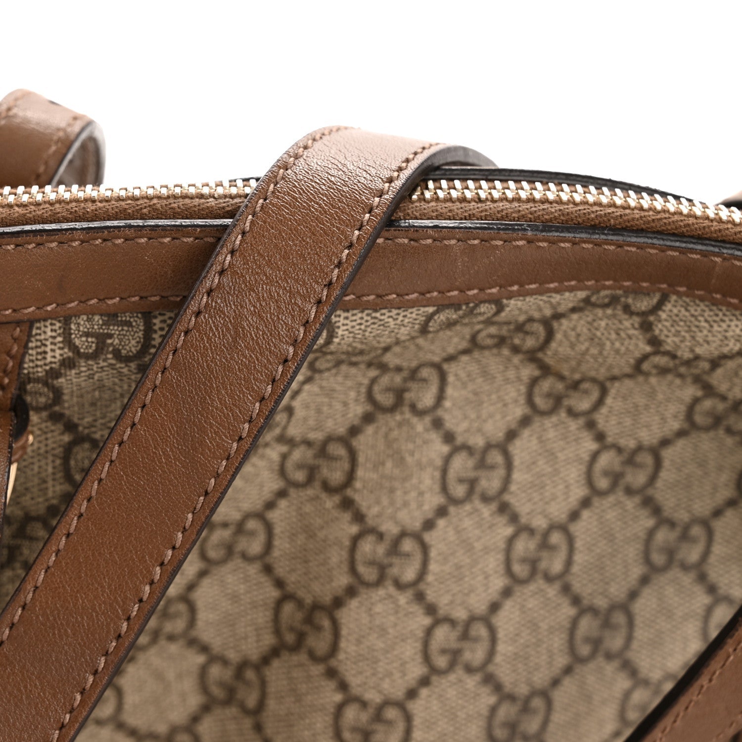 Gucci GG Supreme Monogram Medium Nice Top Handle Dome Bag Brown