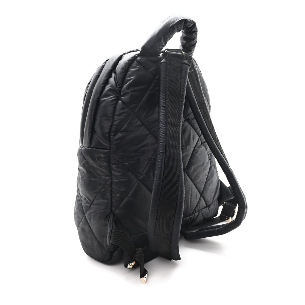 Chanel Nylon Tweed Quilted Small Coco Neige Snowflake Backpack Black