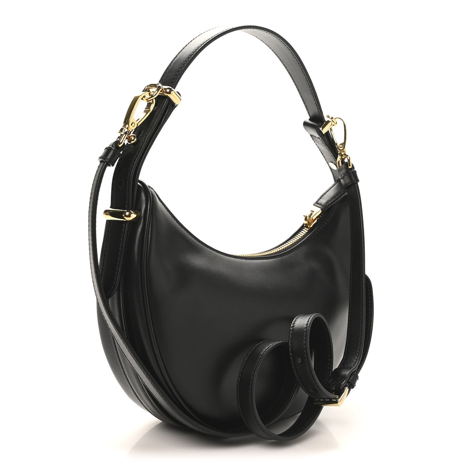 Prada Soft Calfskin Arque Shoulder Bag Black