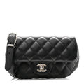 Chanel Calfskin Quilted CC Uniform Flap Belt Bag Black