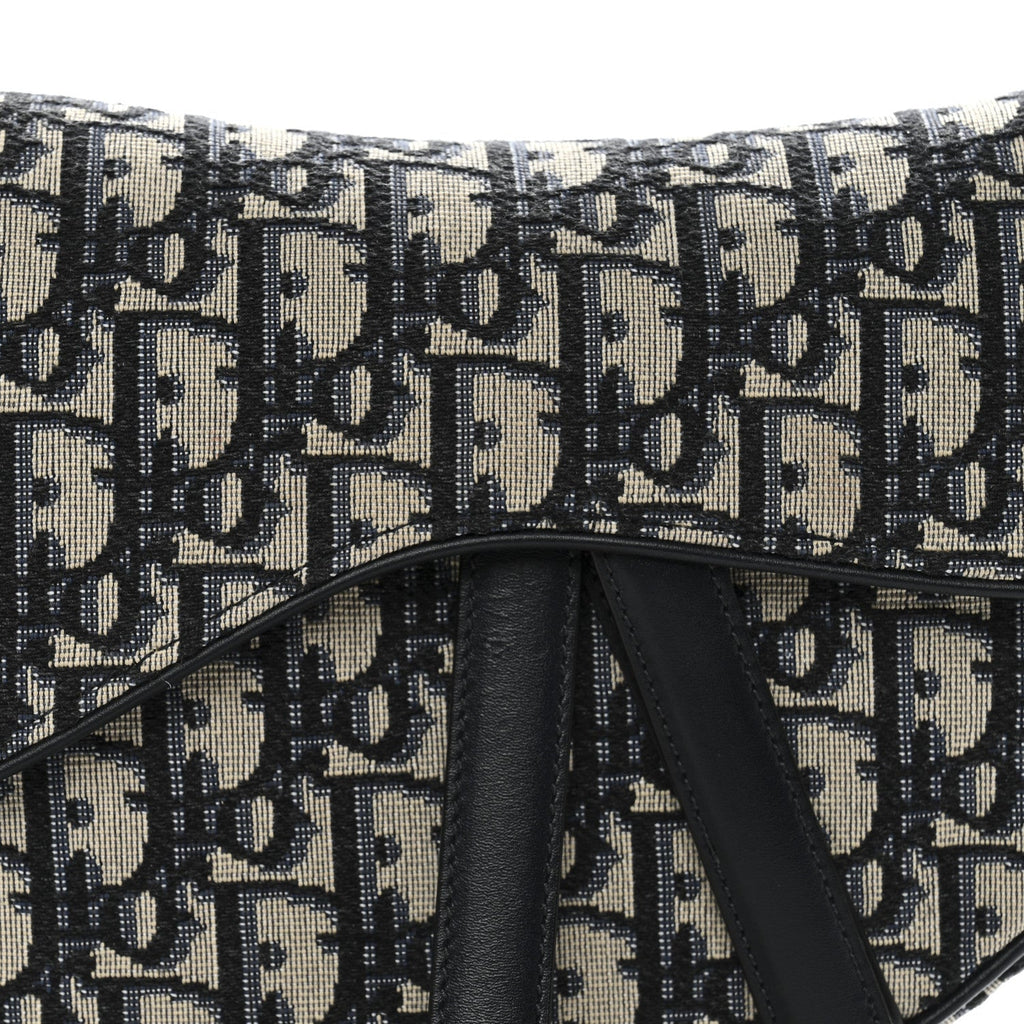 Christian Dior Oblique Saddle Bag Blue