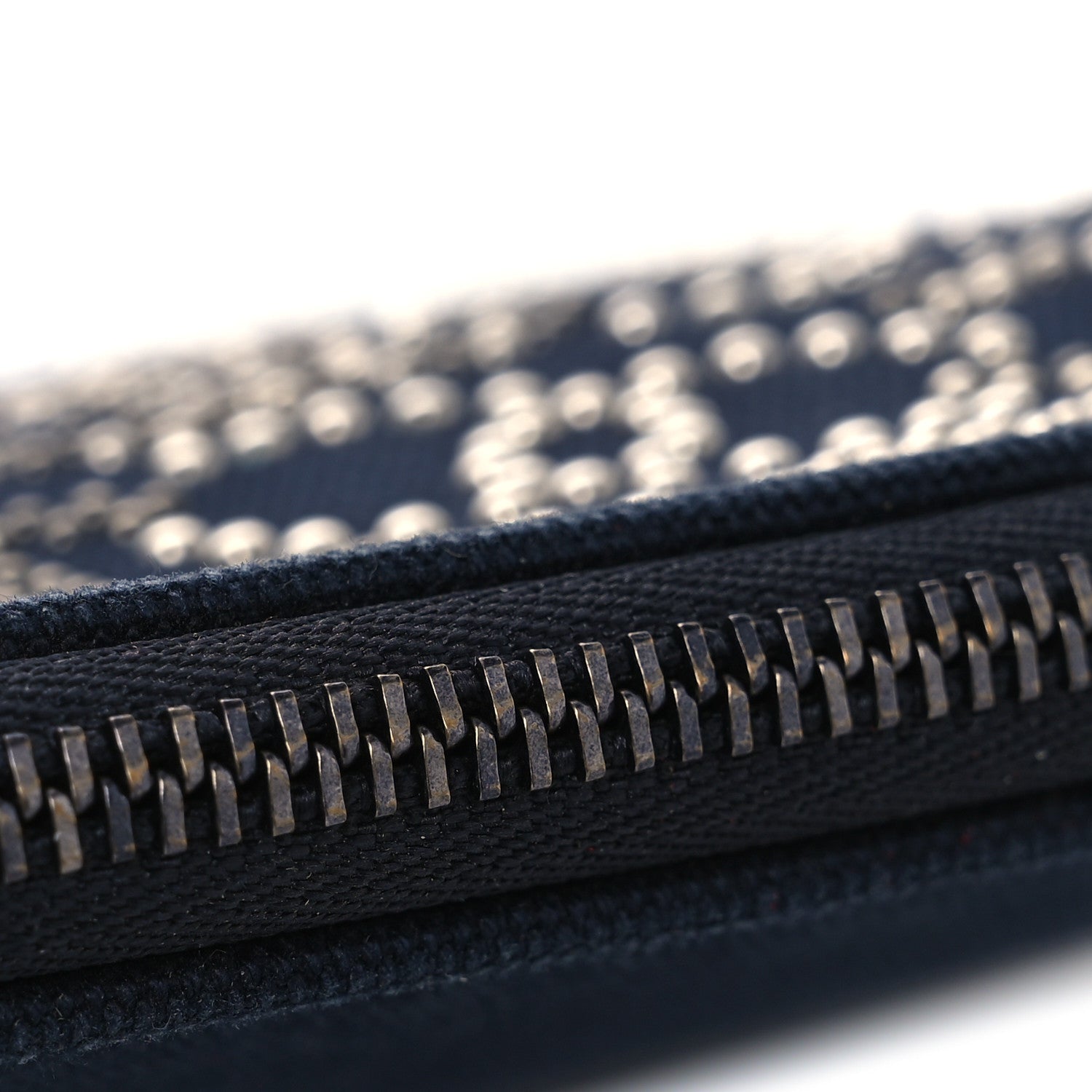 Canvas Studded CC Medium Cosmetic Pouch Navy