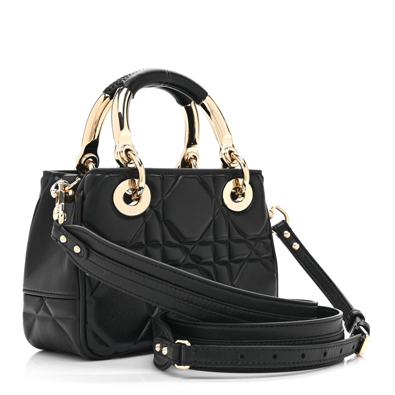 Christian Dior Calfskin Cannage Mini The Lady 95.22 Black