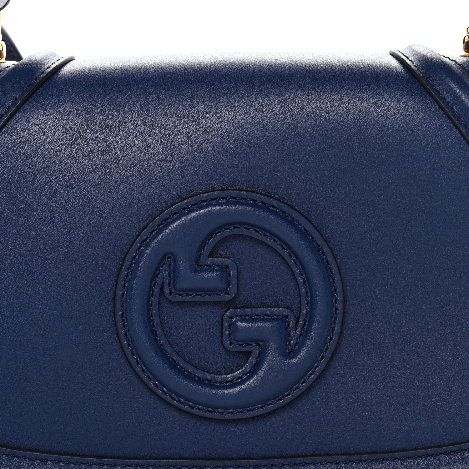Gucci Roxy Calfskin Medium Blondie Top Handle Bag Blue Agata
