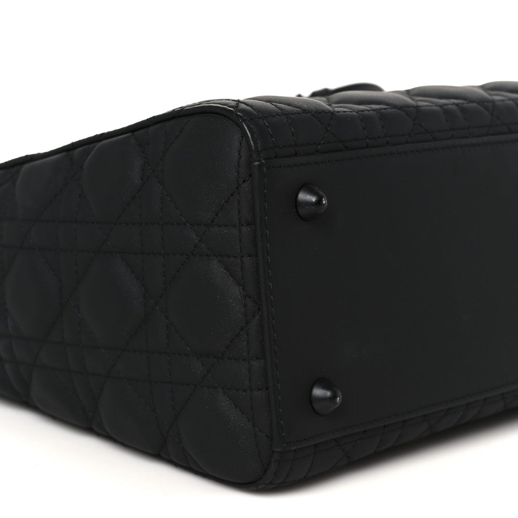 Christian Dior Ultra Matte Calfskin Cannage Large Lady Dior Black