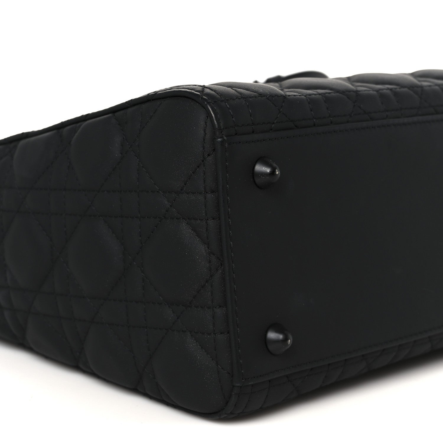 Christian Dior Ultra Matte Calfskin Cannage Large Lady Dior Black