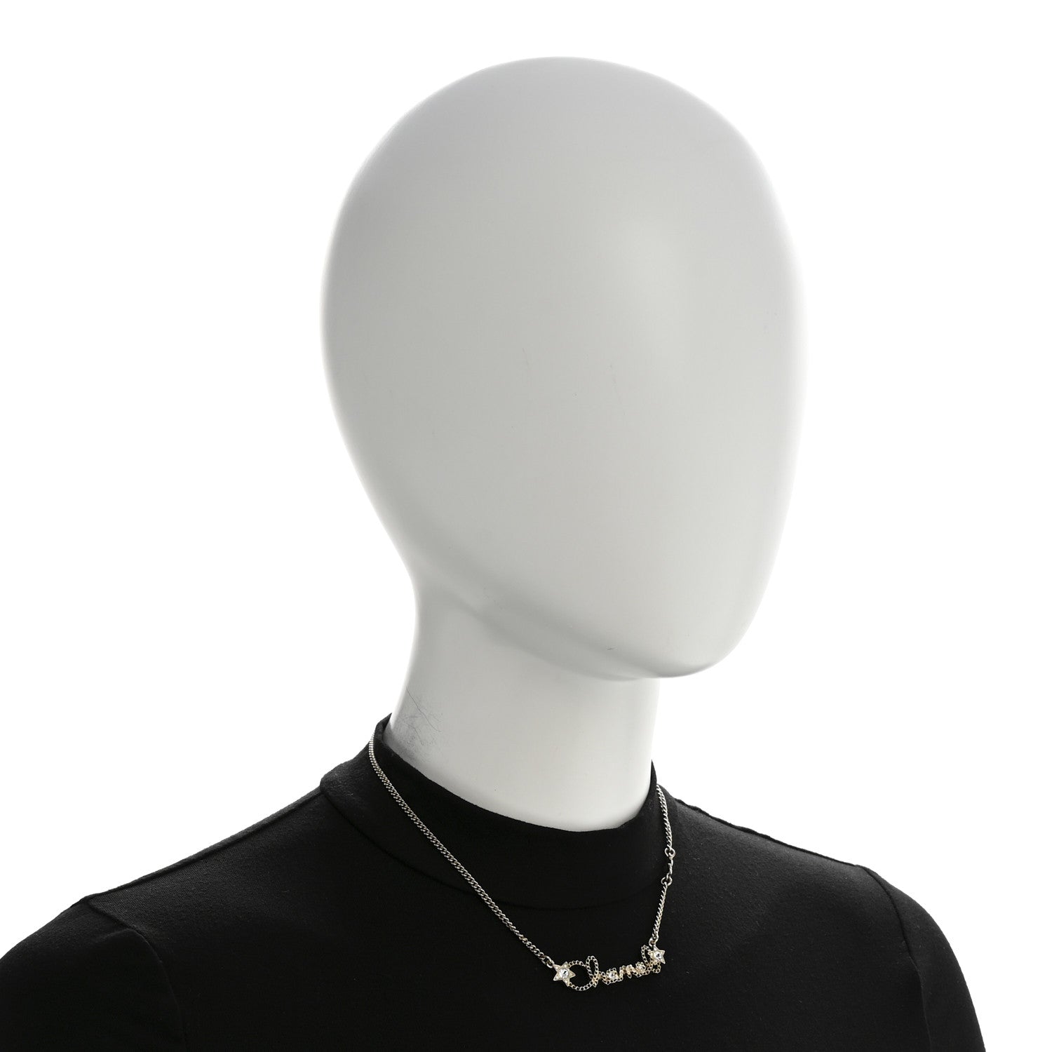 Metal Crystal Logo Star Necklace Gold