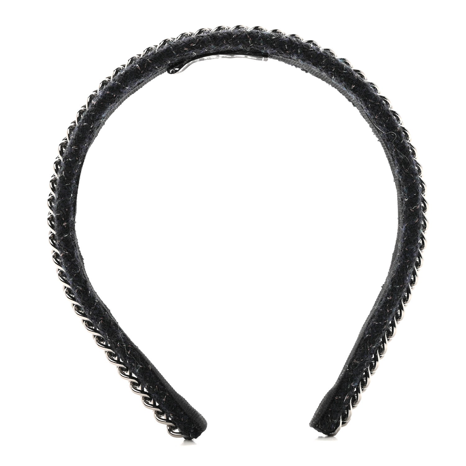 Chanel Tweed Chain Headband Black