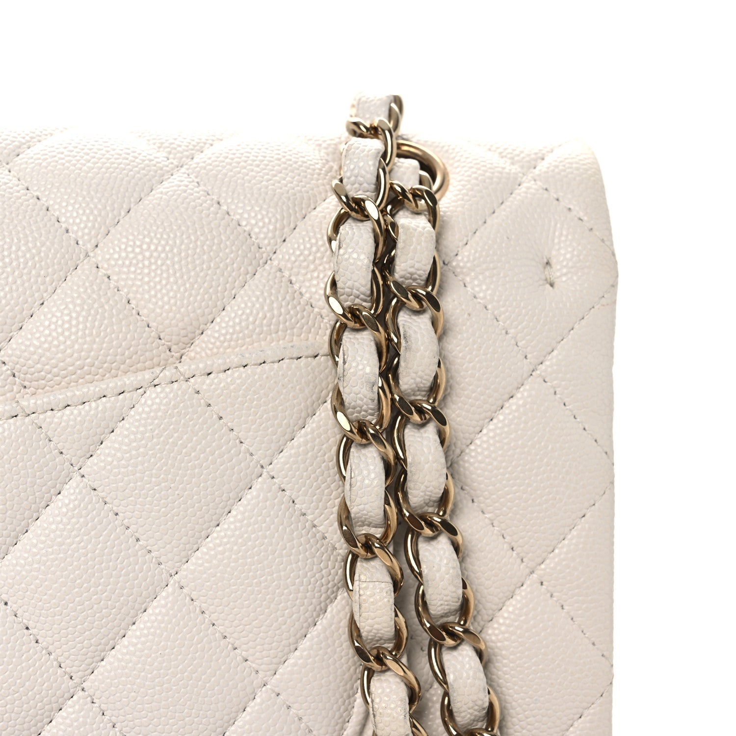Chanel Caviar Quilted Medium Double Flap White