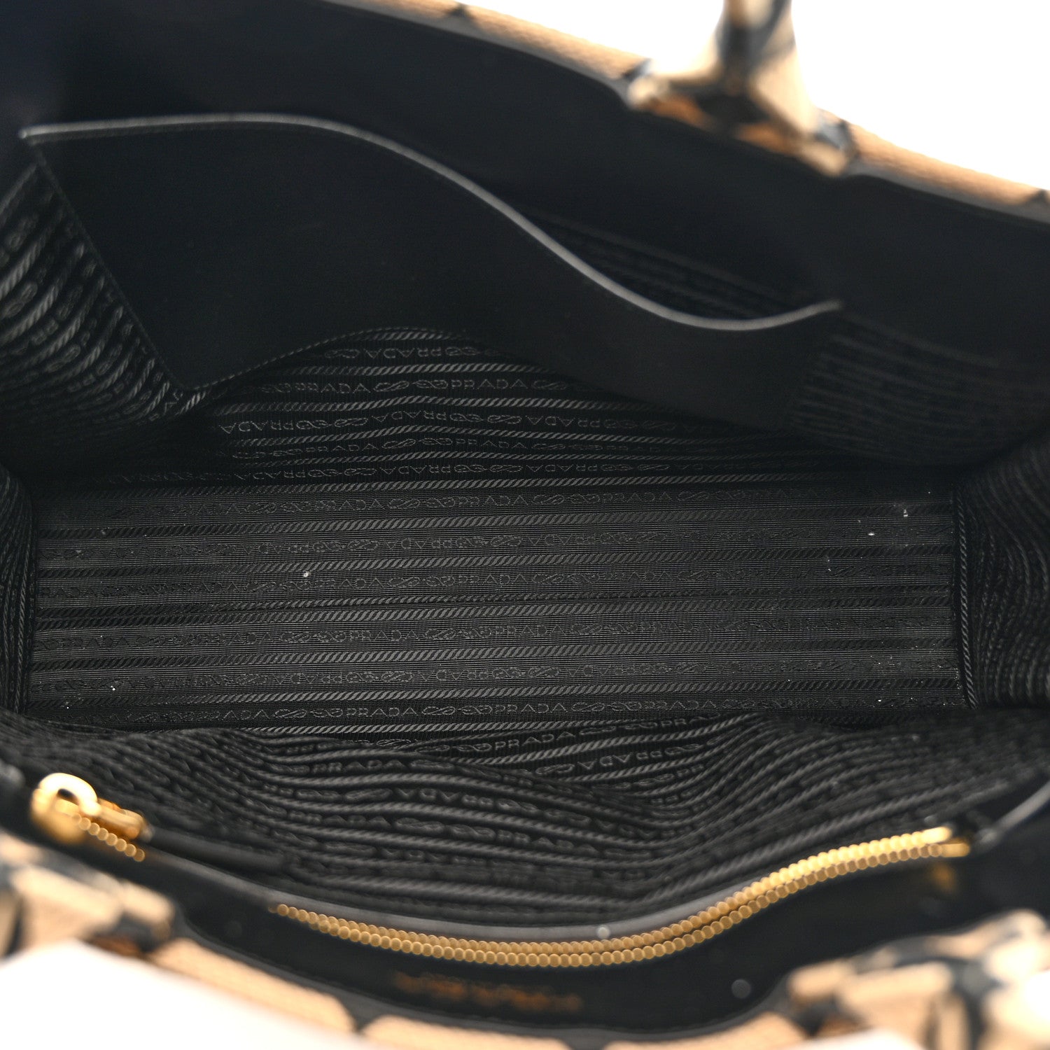 Prada Jacquard Saffiano Triangolo Symbole Embroidered Large Tote Black Corda