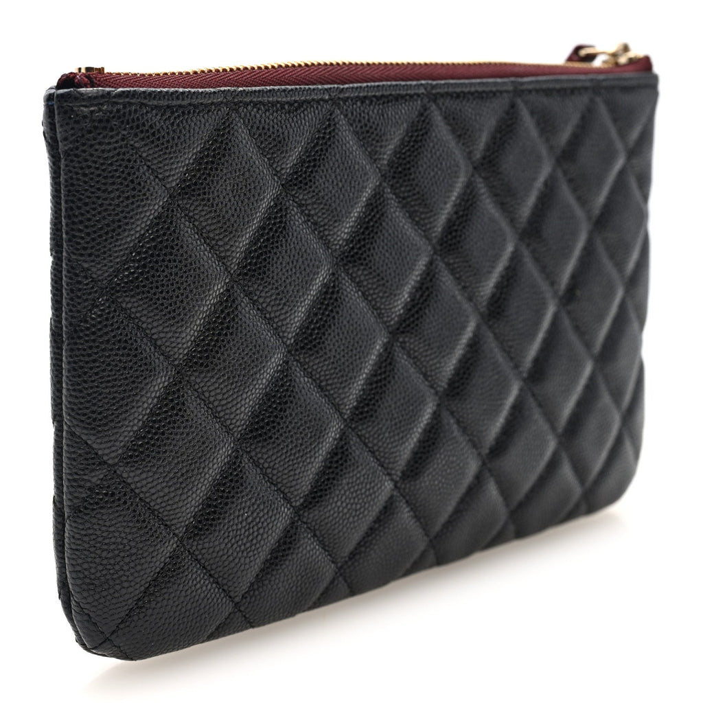 Caviar Quilted Cosmetic Case Black