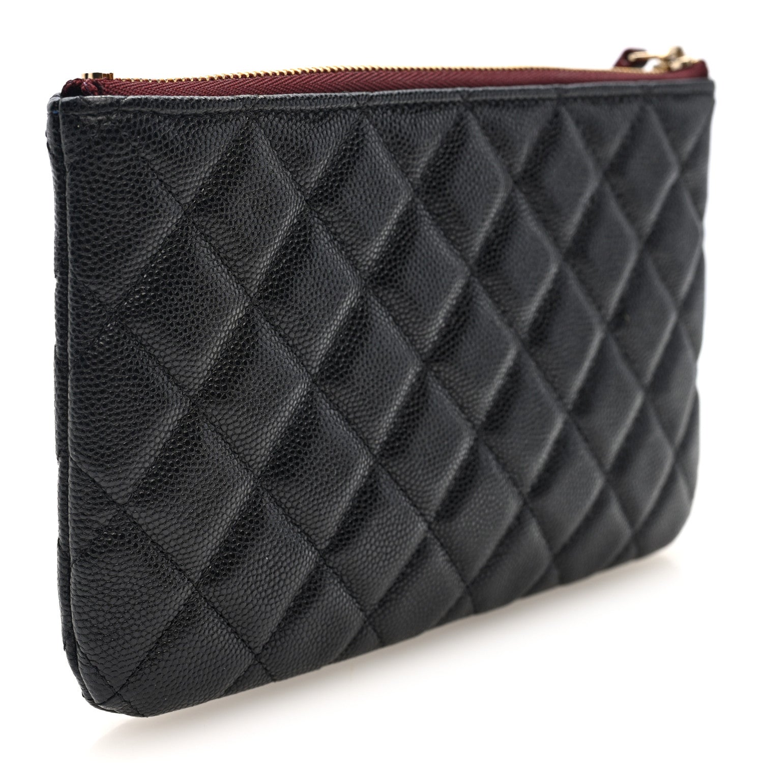 Caviar Quilted Cosmetic Case Black
