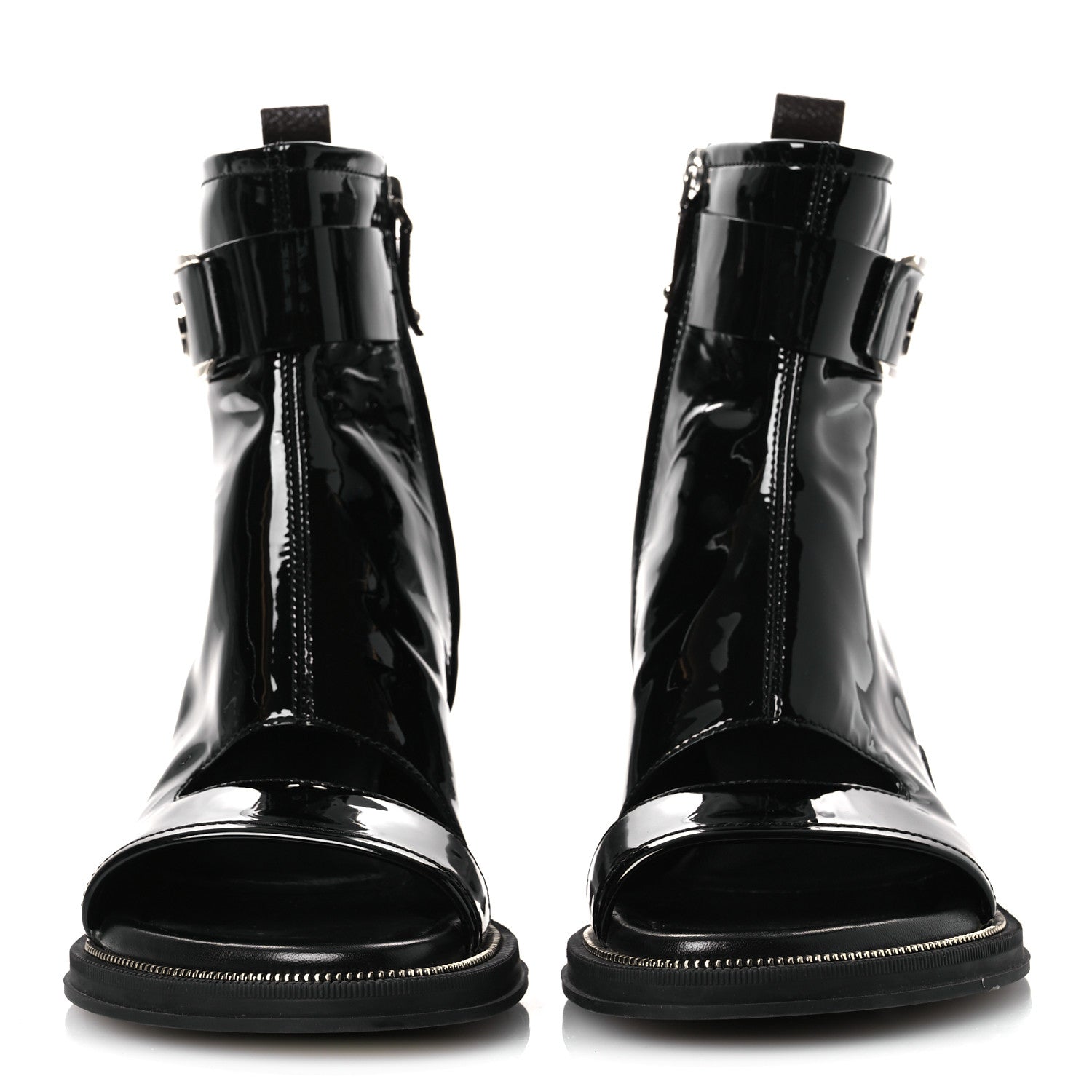 Louis Vuitton Patent Calfskin Moonlight Boots 38 Black