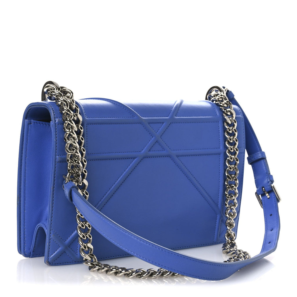 Christian Dior Smooth Calfskin Medium Diorama Flap Bag Blue