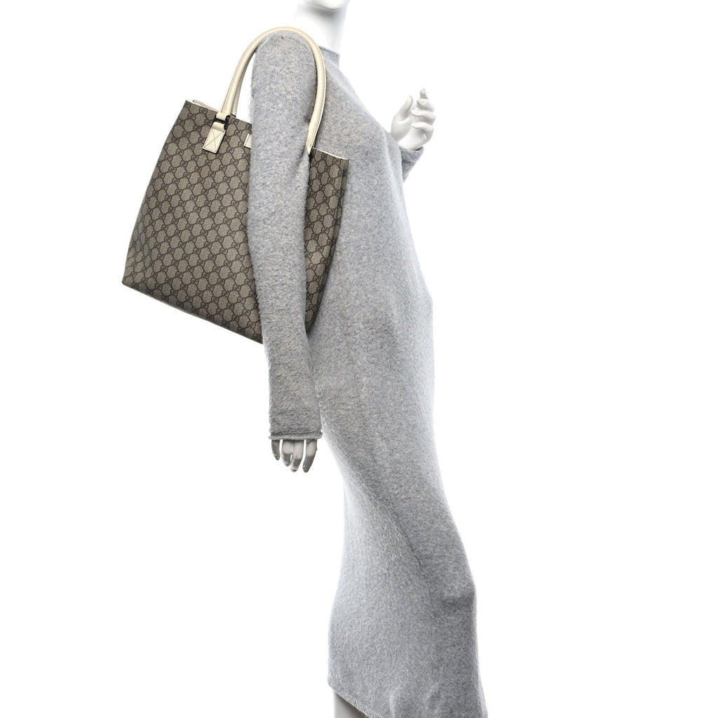 Gucci GG Plus Monogram Small Vertical Tote Off White