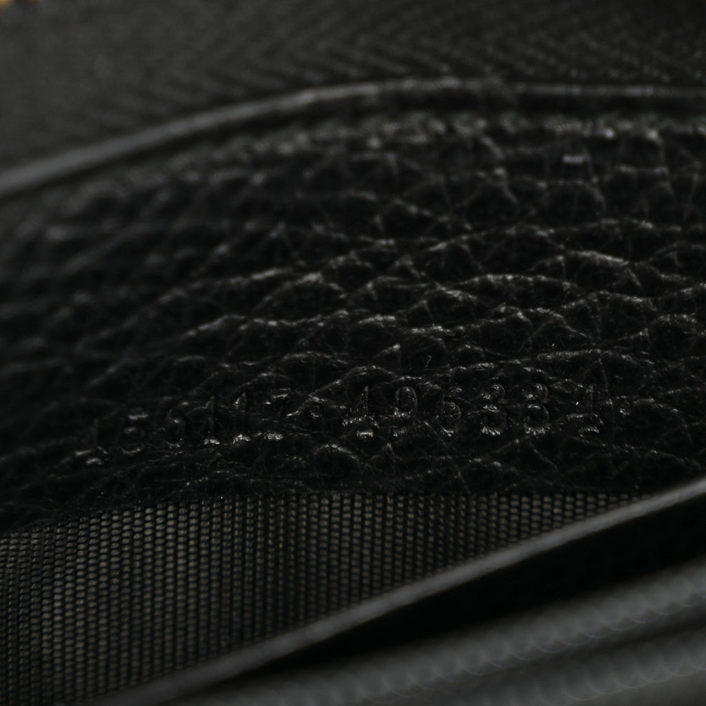 Gucci Dollar Calfskin GG Marmont Zip Around Wallet Black